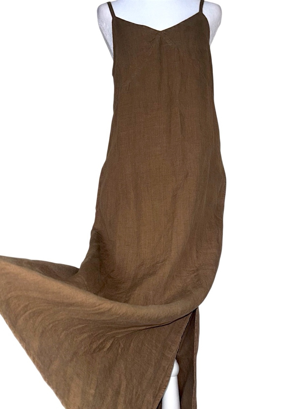 Brown Linen Slip Dress - Women's Intimates & Sleepwear